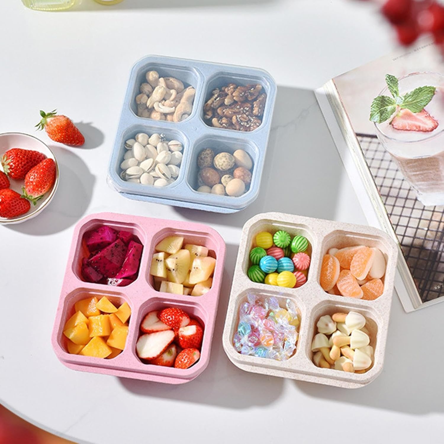 4 Compartment Food Storage Containers (1 Pc) 4 Compartment Food Storage Containers (1 Pc)
